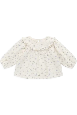 Organic Cotton Nathalie Blouse - Juniper Fields Blue