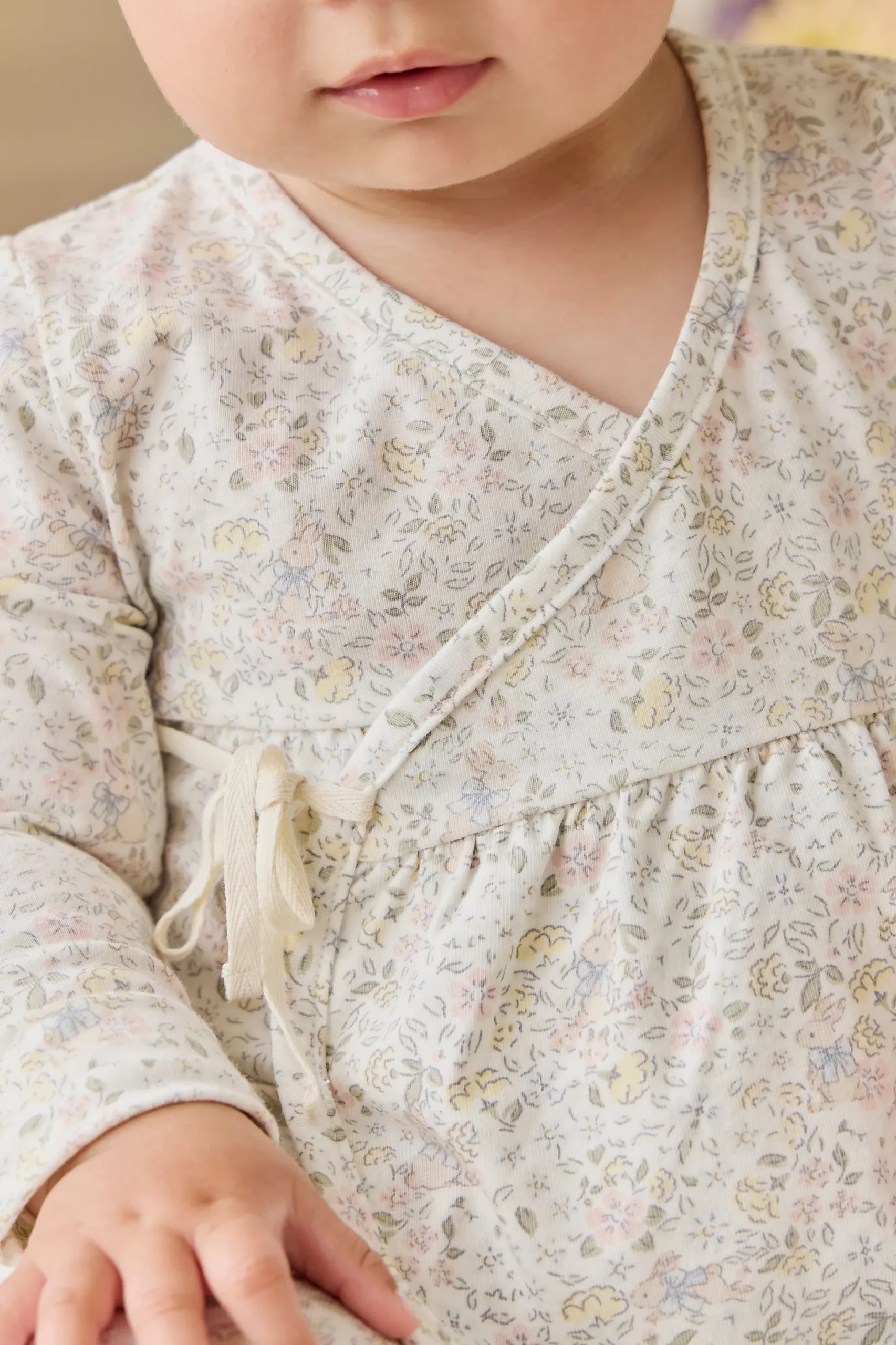 Organic Cotton Petal Wrap Top-Cottage Garden