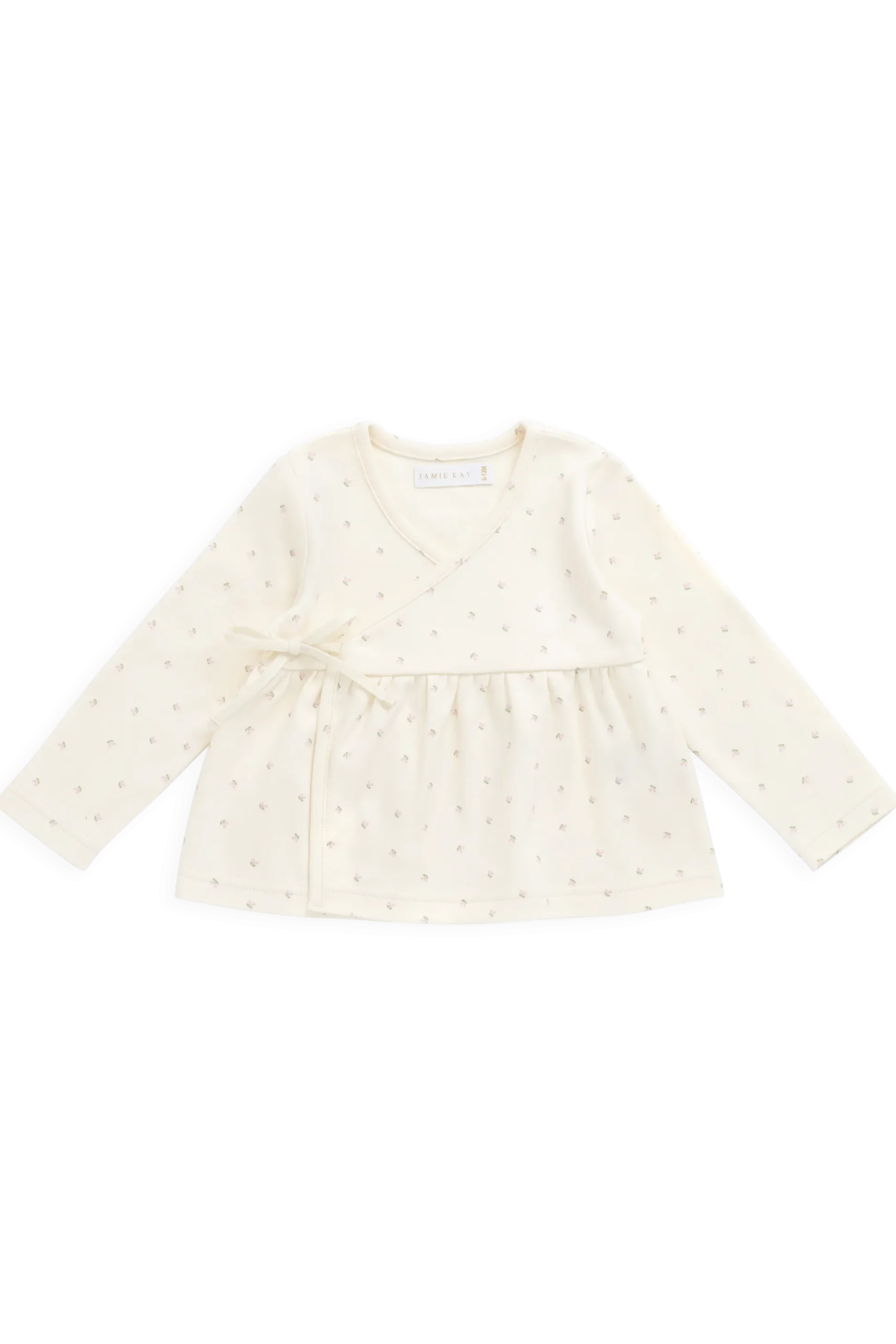 Organic Cotton Petal Wrap Top - Ditsy Cherries