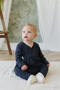 Organic Cotton Petal Wrap Top - Lisa Petite Indigo
