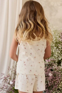 Organic Cotton Pointelle Anais Singlet - Eloise Egret