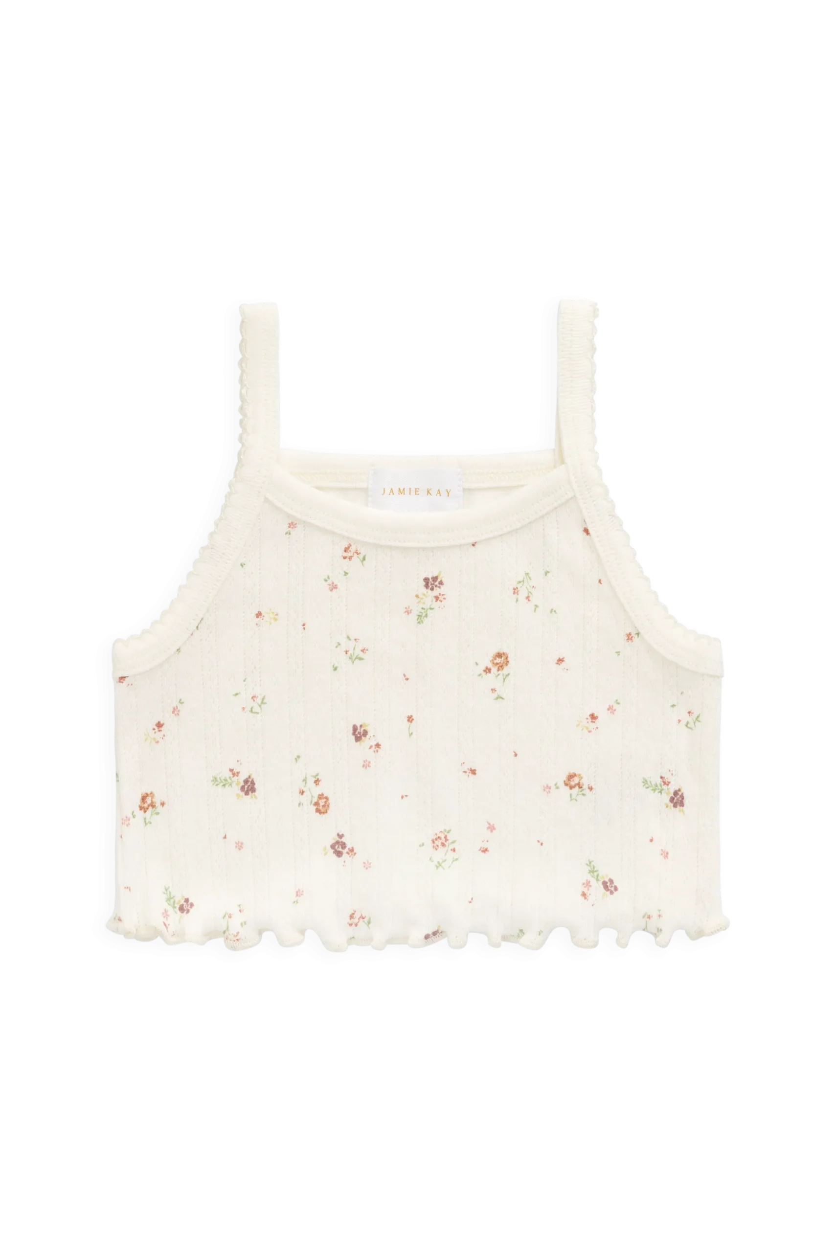 Organic Cotton Pointelle Bebe Singlet - Eloise Egret