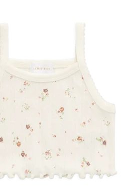 Organic Cotton Pointelle Bebe Singlet - Eloise Egret