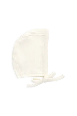 Organic Cotton Pointelle Bonnet - Parchment