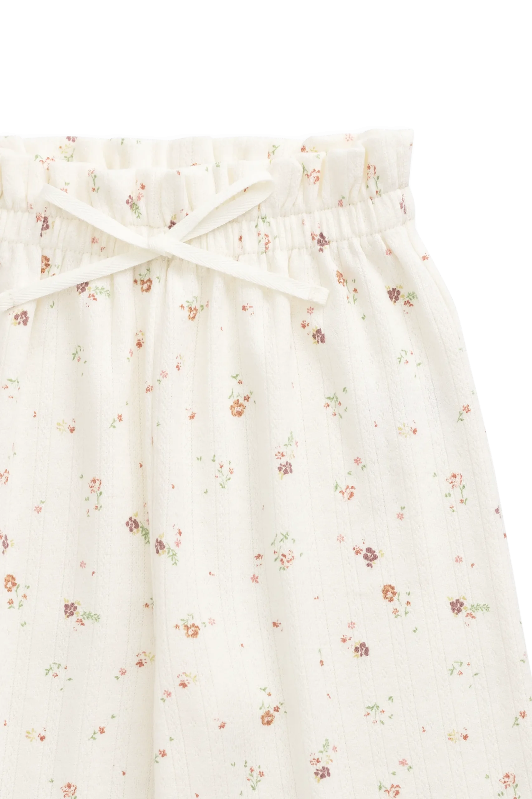 Organic Cotton Pointelle Carine Pant - Eloise Egret