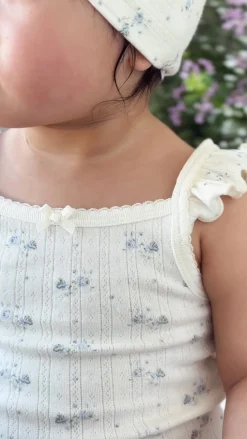 Organic Cotton Pointelle Eliane Bodysuit - Molly Blue