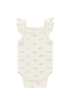 Organic Cotton Pointelle Eliane Bodysuit - Molly Blue