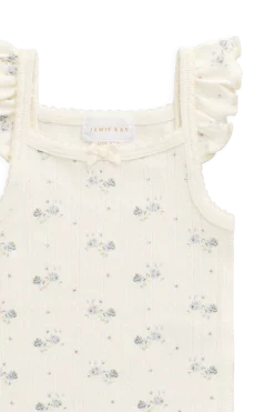 Organic Cotton Pointelle Eliane Bodysuit - Molly Blue