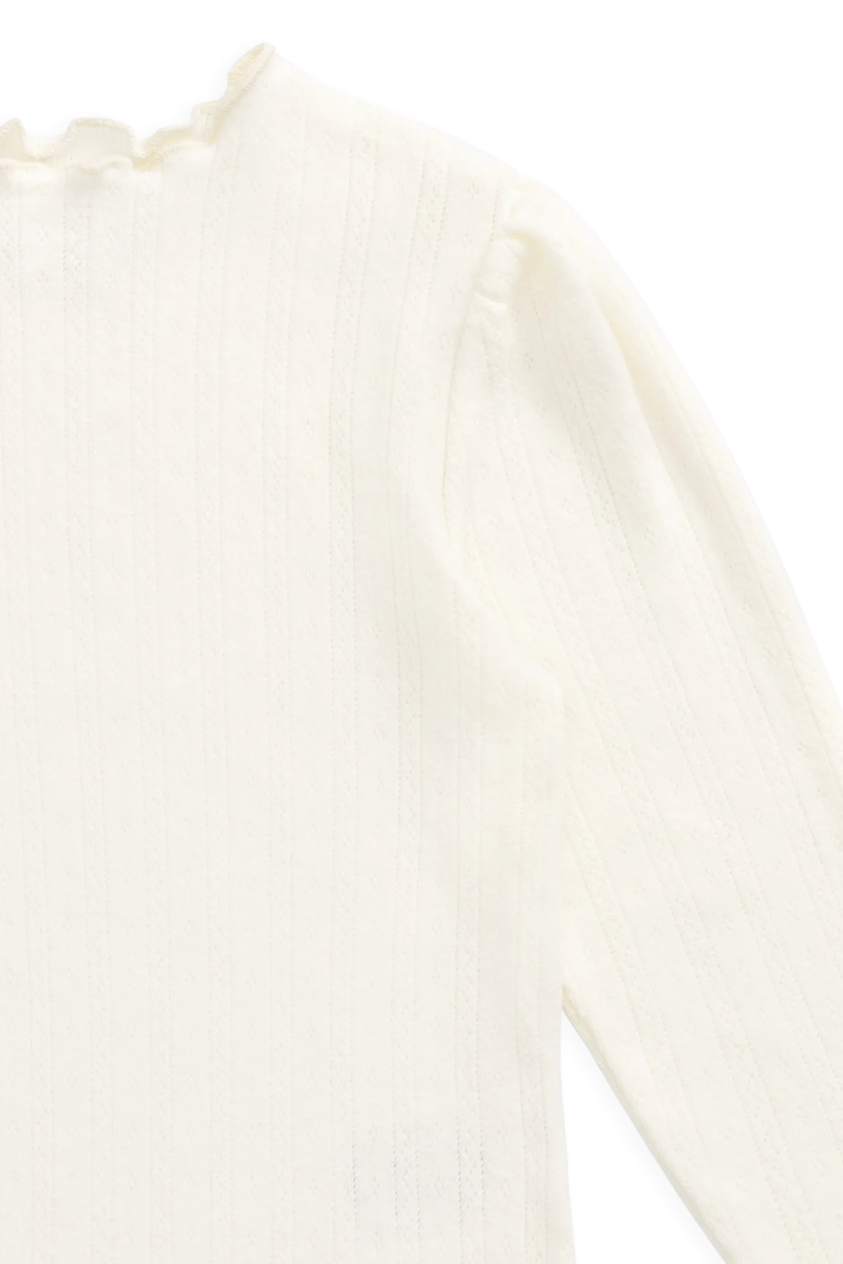 Organic Cotton Pointelle Eliane Top - Parchment