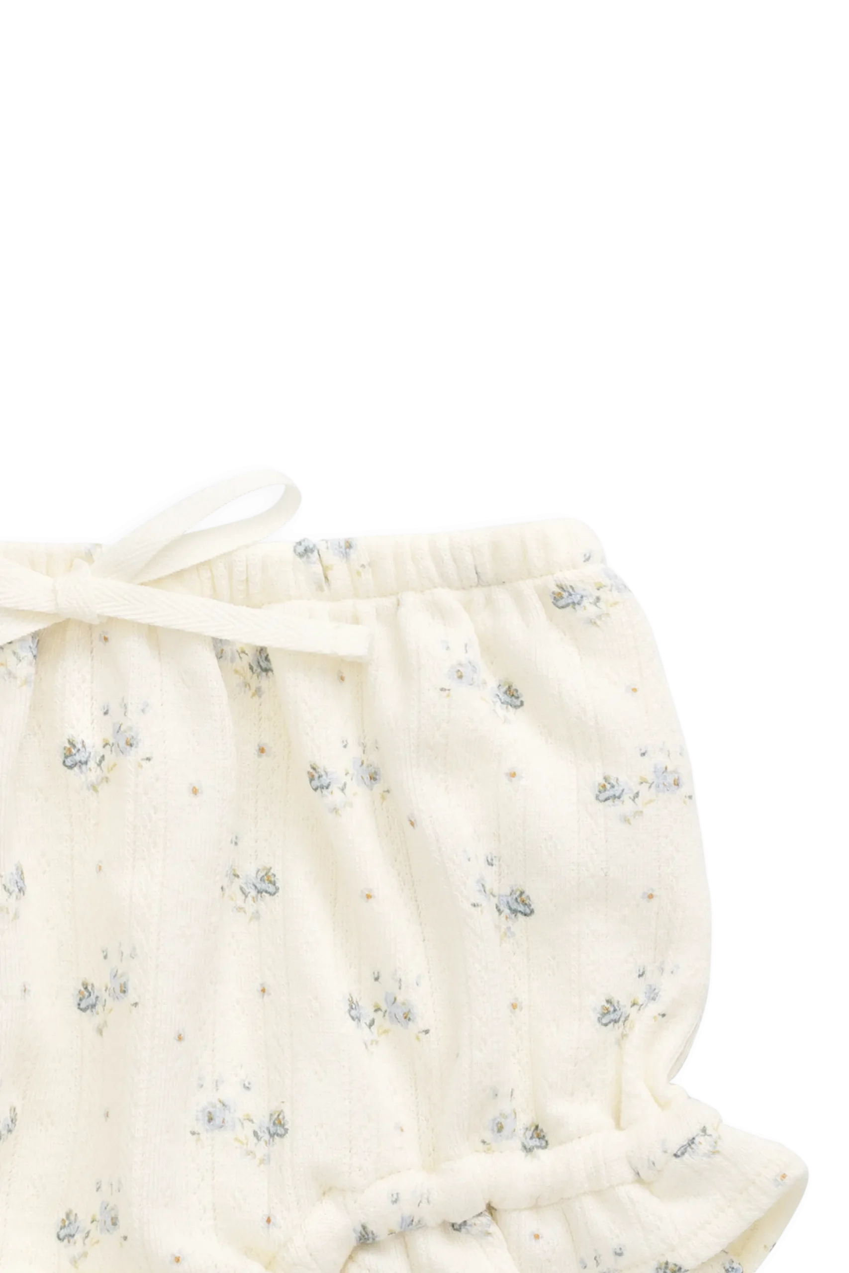 Organic Cotton Pointelle Frill Bloomer - Molly Blue