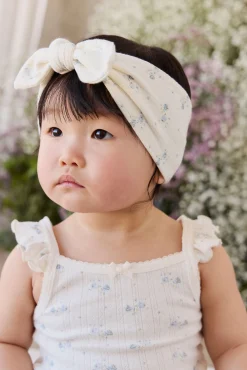 Organic Cotton Pointelle Headband - Molly Blue
