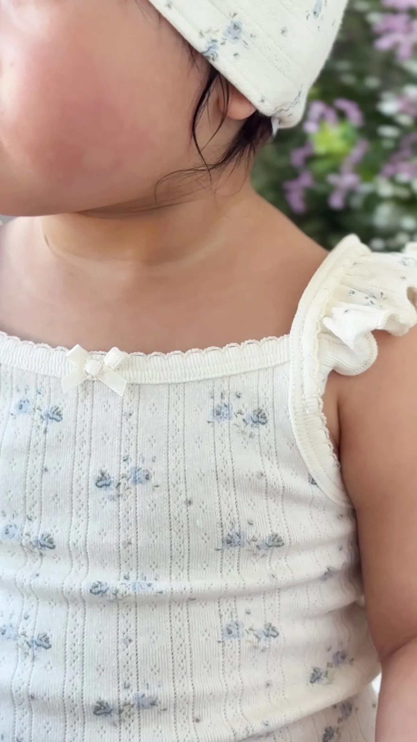 Organic Cotton Pointelle Headband - Molly Blue