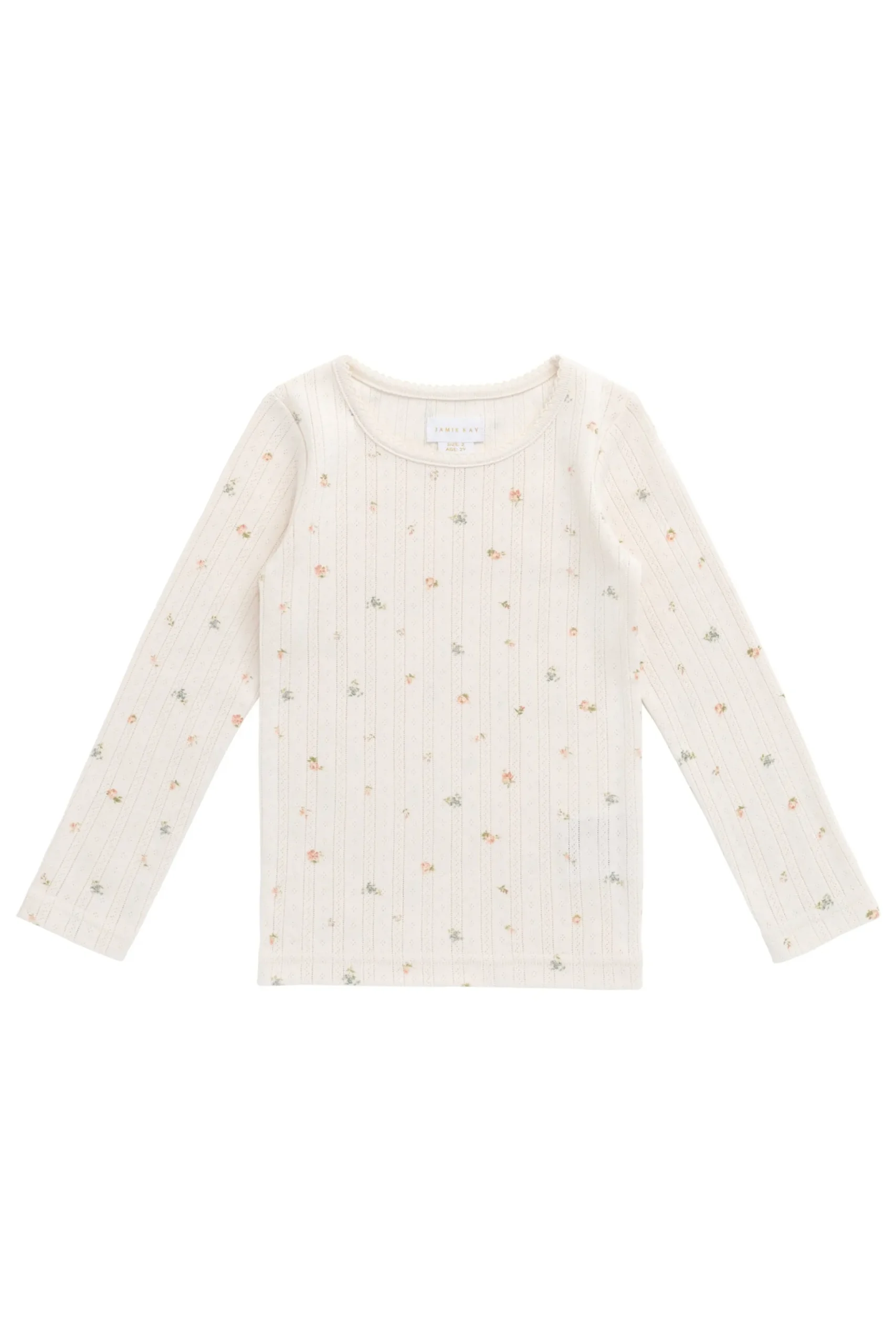 Organic Cotton Pointelle Long Sleeve Top - Sweet Magnolia Simple