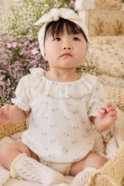 Organic Cotton Pointelle Marlene Bodysuit - Molly Blue