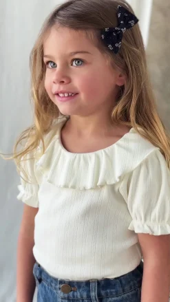 Organic Cotton Pointelle Marlene Top - Parchment