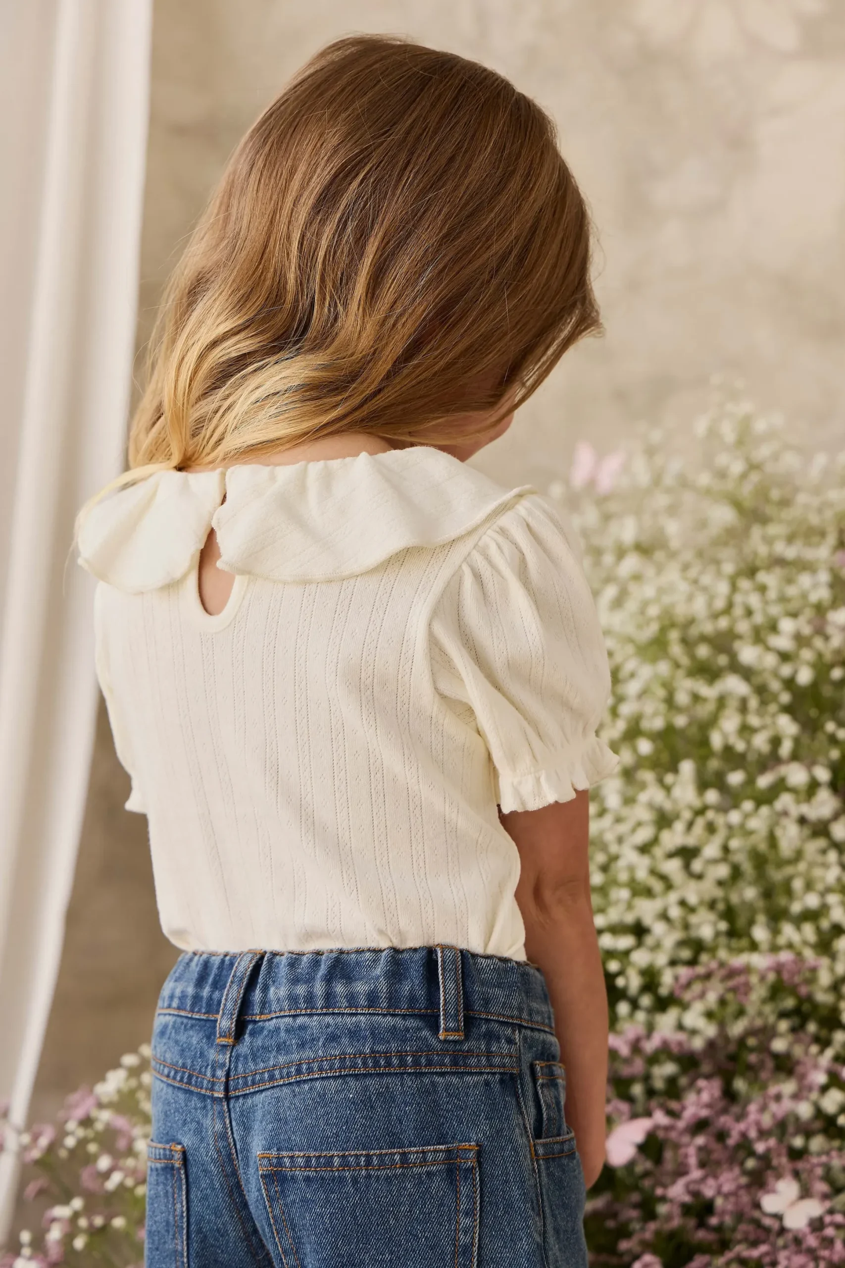 Organic Cotton Pointelle Marlene Top - Parchment