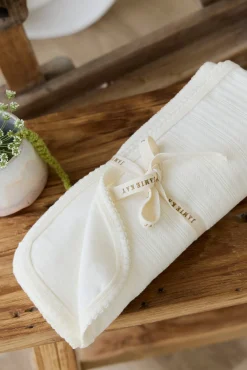 Organic Cotton Pointelle Murphy Blanket - Parchment