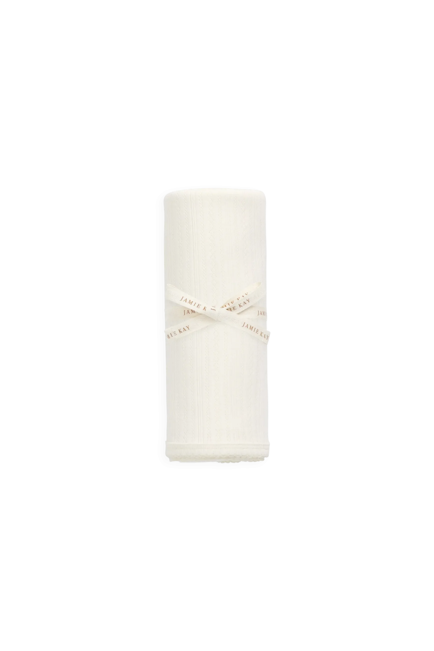 Organic Cotton Pointelle Murphy Blanket - Parchment
