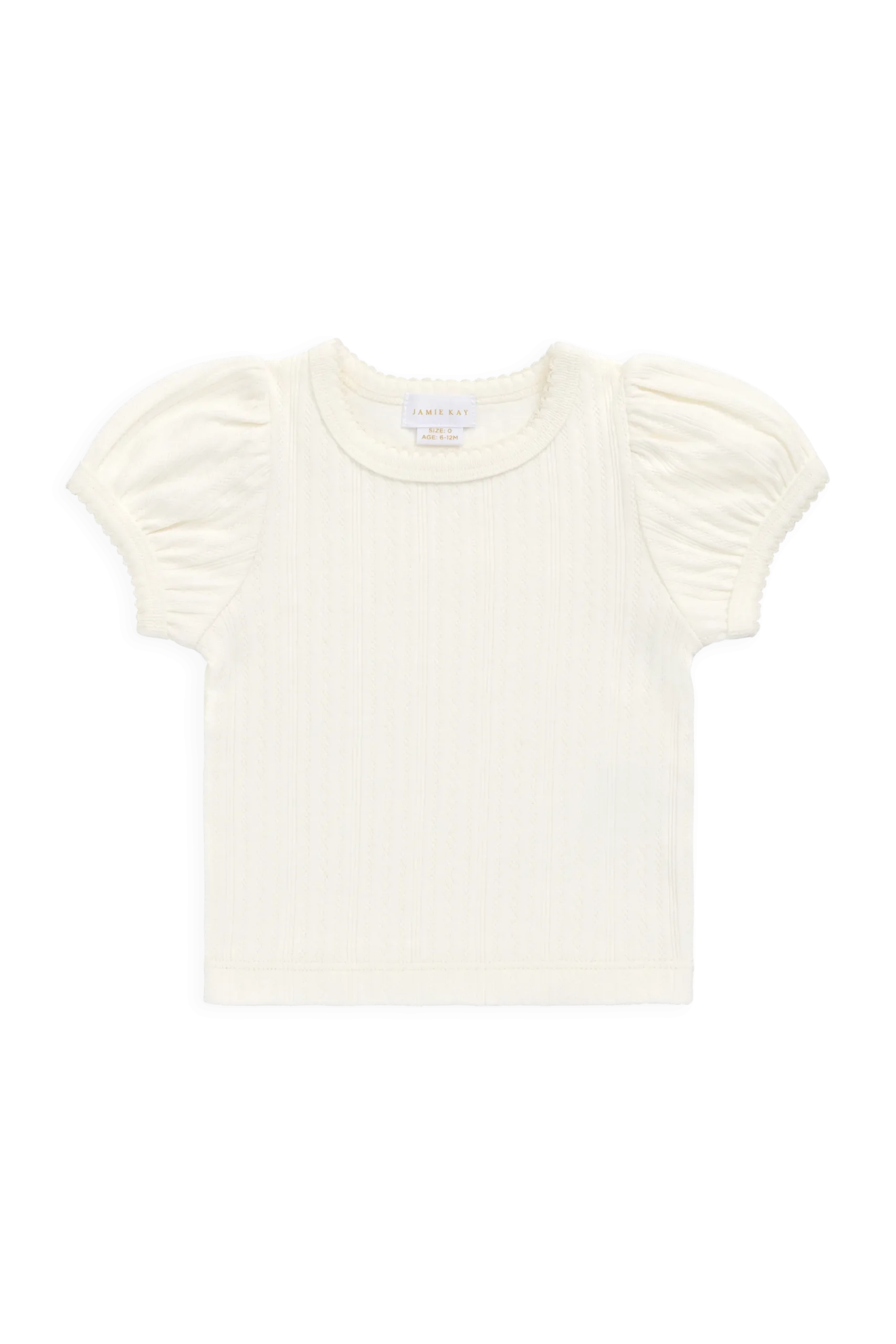 Organic Cotton Pointelle Rhea Top - Parchment