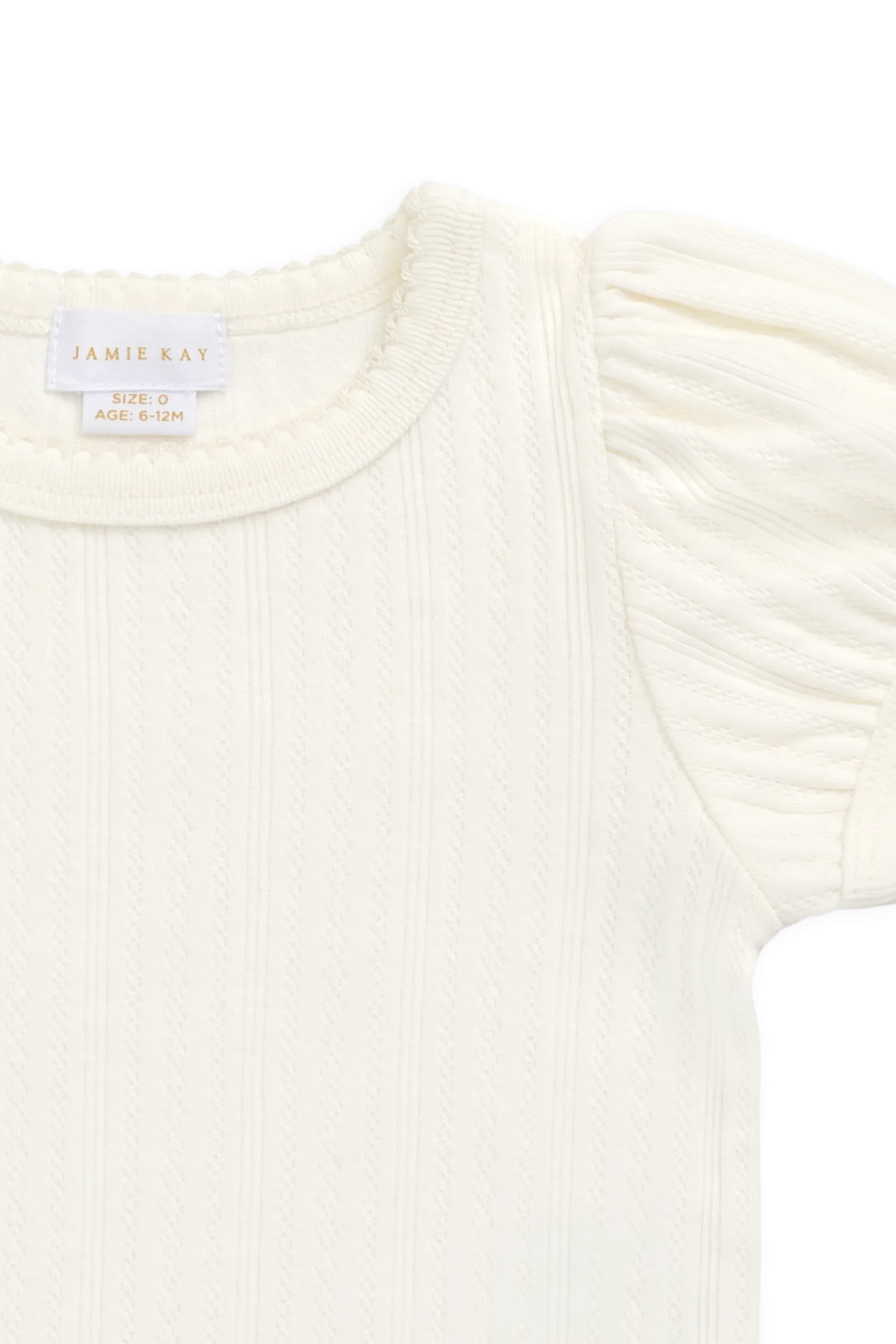 Organic Cotton Pointelle Rhea Top - Parchment
