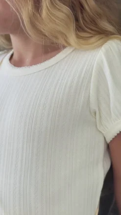 Organic Cotton Pointelle Rhea Top - Parchment