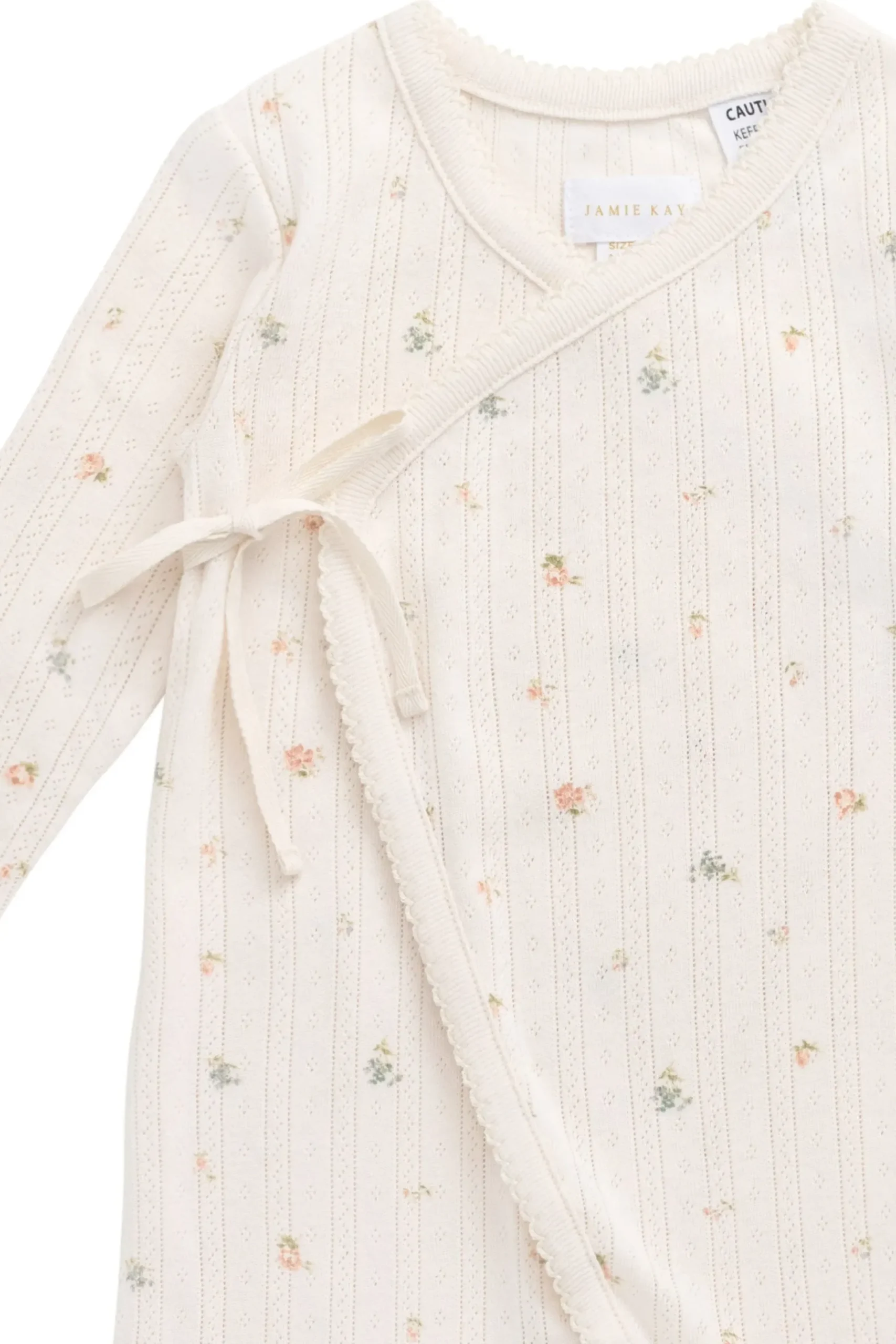 Organic Cotton Pointelle Wrap Onepiece - Sweet Magnolia Simple