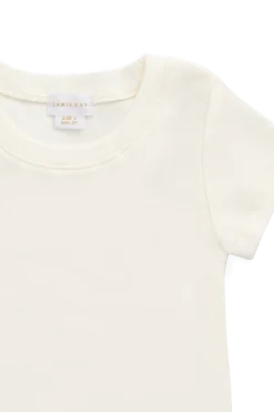 Organic Cotton Rib Helene Tee - Parchment