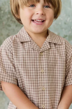 Organic Cotton Silas Shirt - Cabin Check Cocoa
