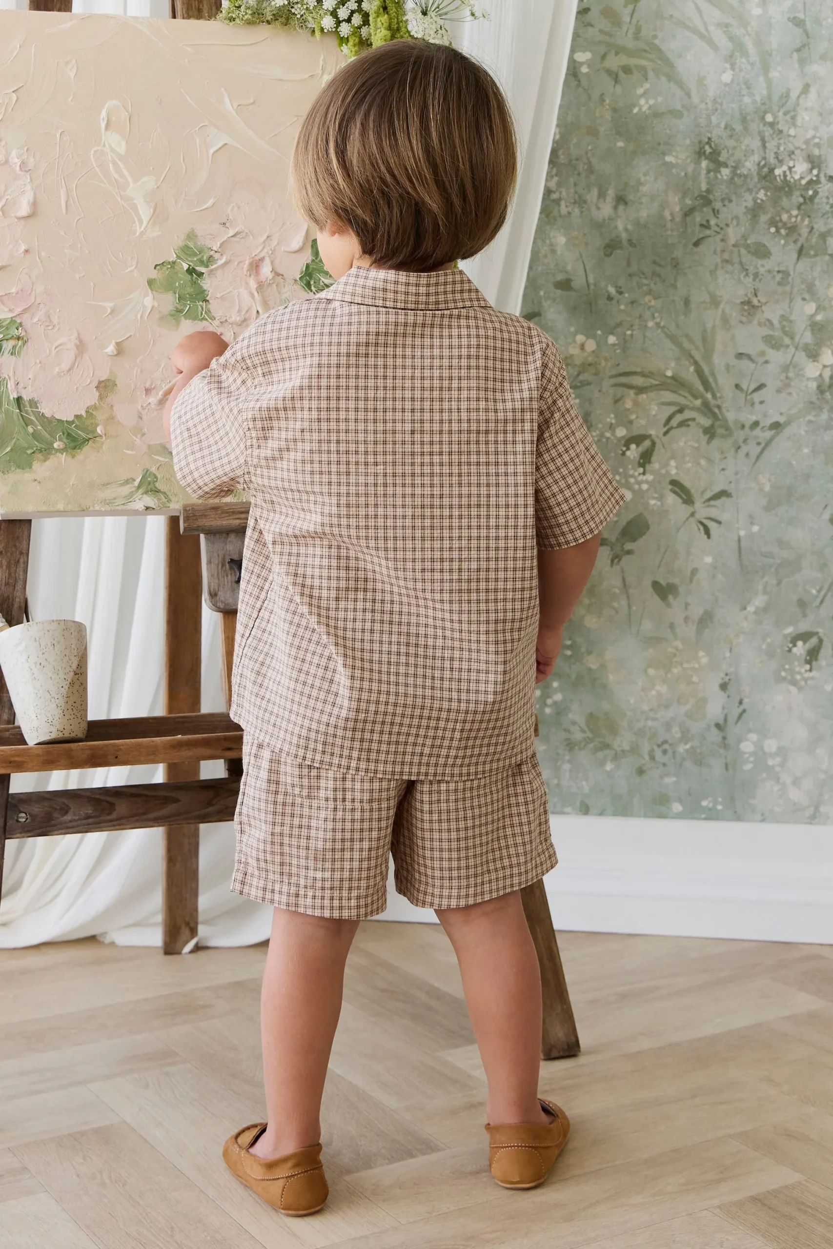 Organic Cotton Silas Shirt - Cabin Check Cocoa