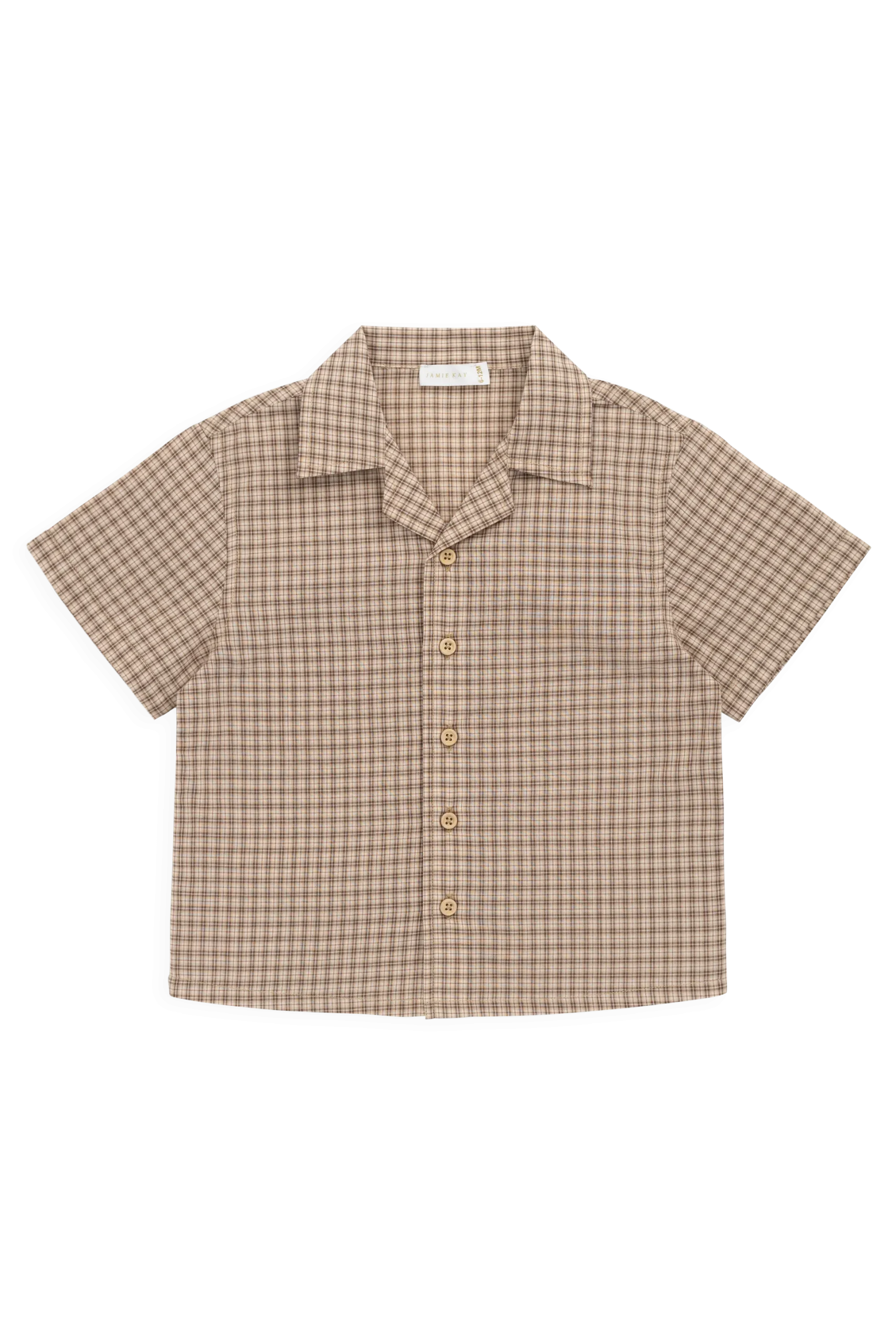 Organic Cotton Silas Shirt - Cabin Check Cocoa