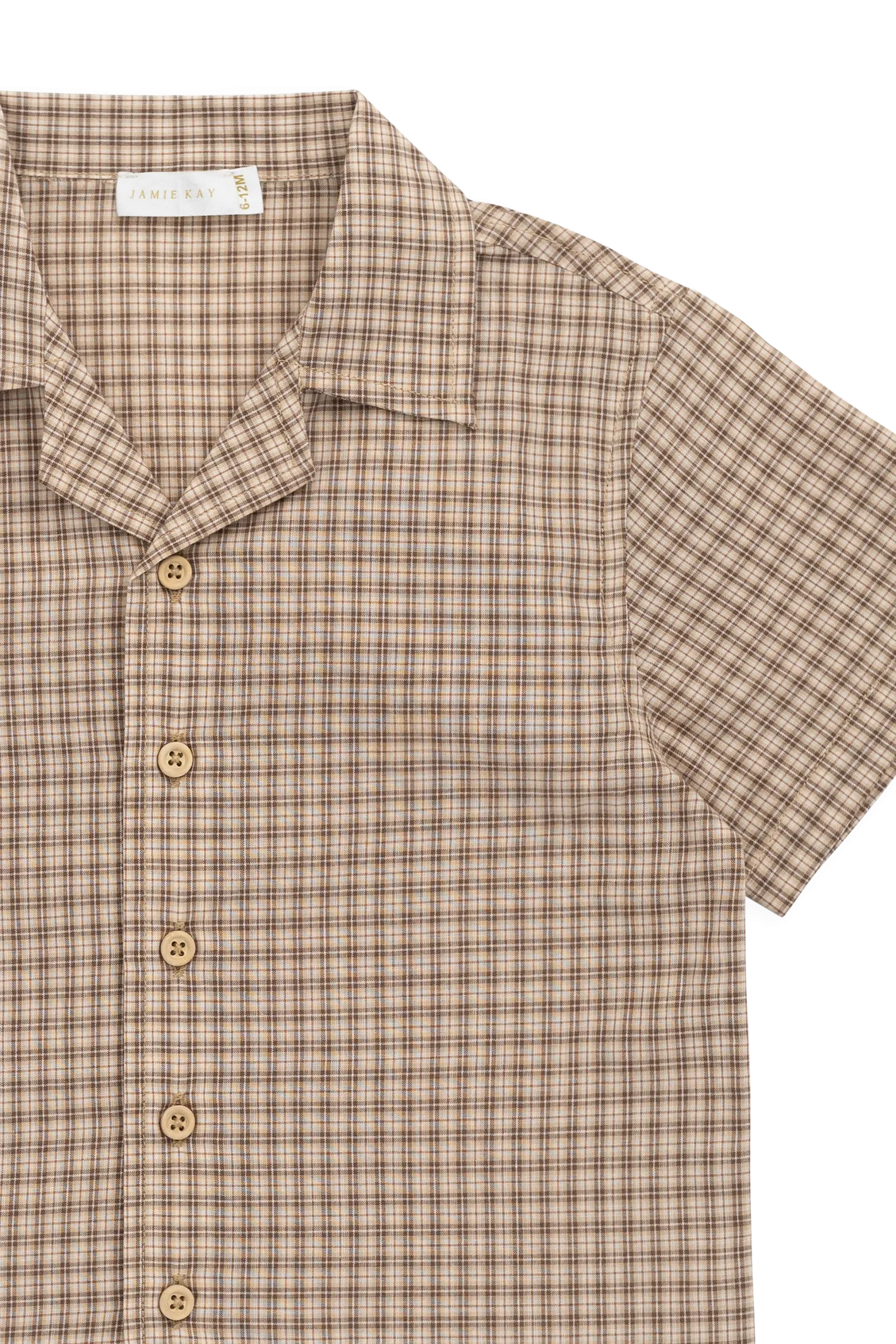 Organic Cotton Silas Shirt - Cabin Check Cocoa