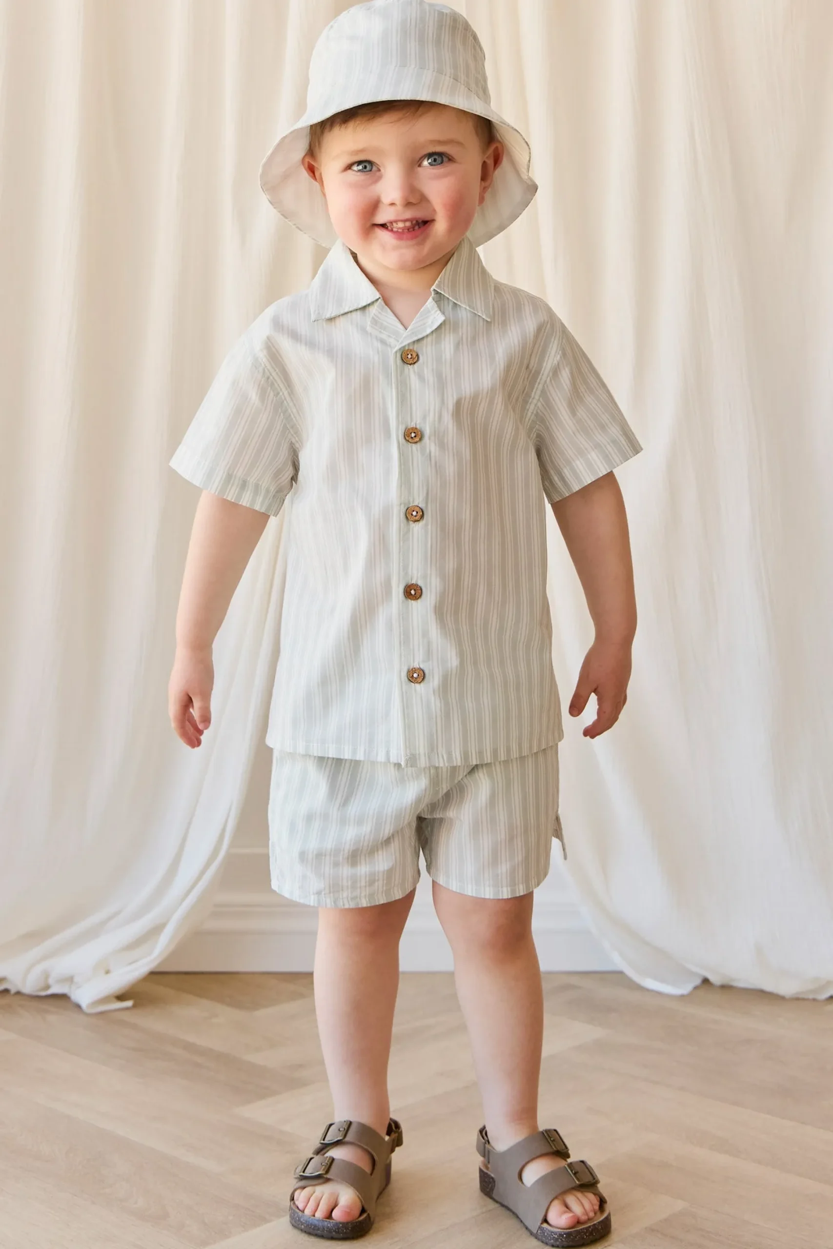 Organic Cotton Silas Short - Variegated Stripe Shoreline