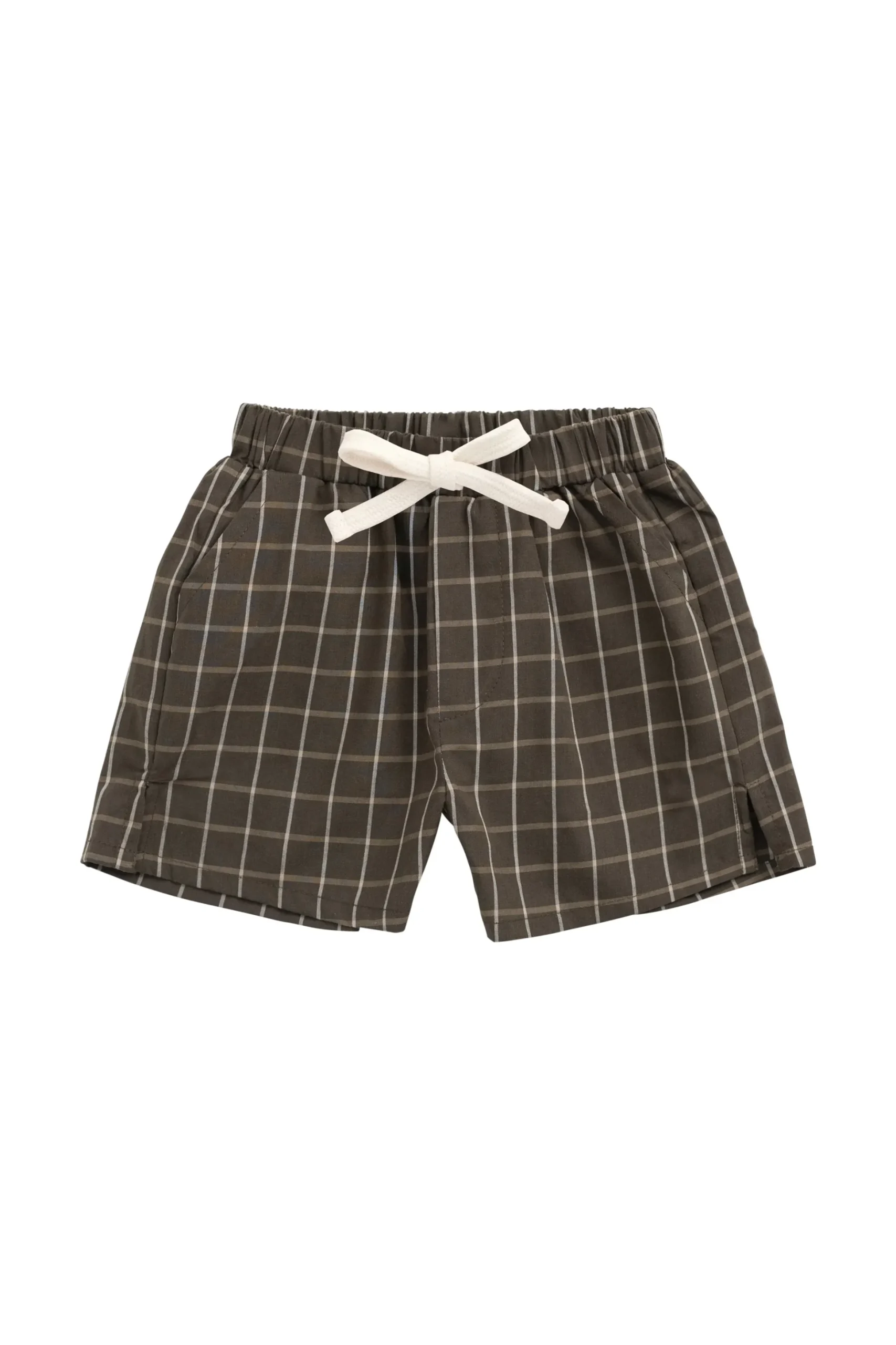 Organic Cotton Silas Short - Variegated Grid Tarmac
