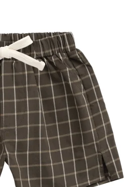 Organic Cotton Silas Short - Variegated Grid Tarmac