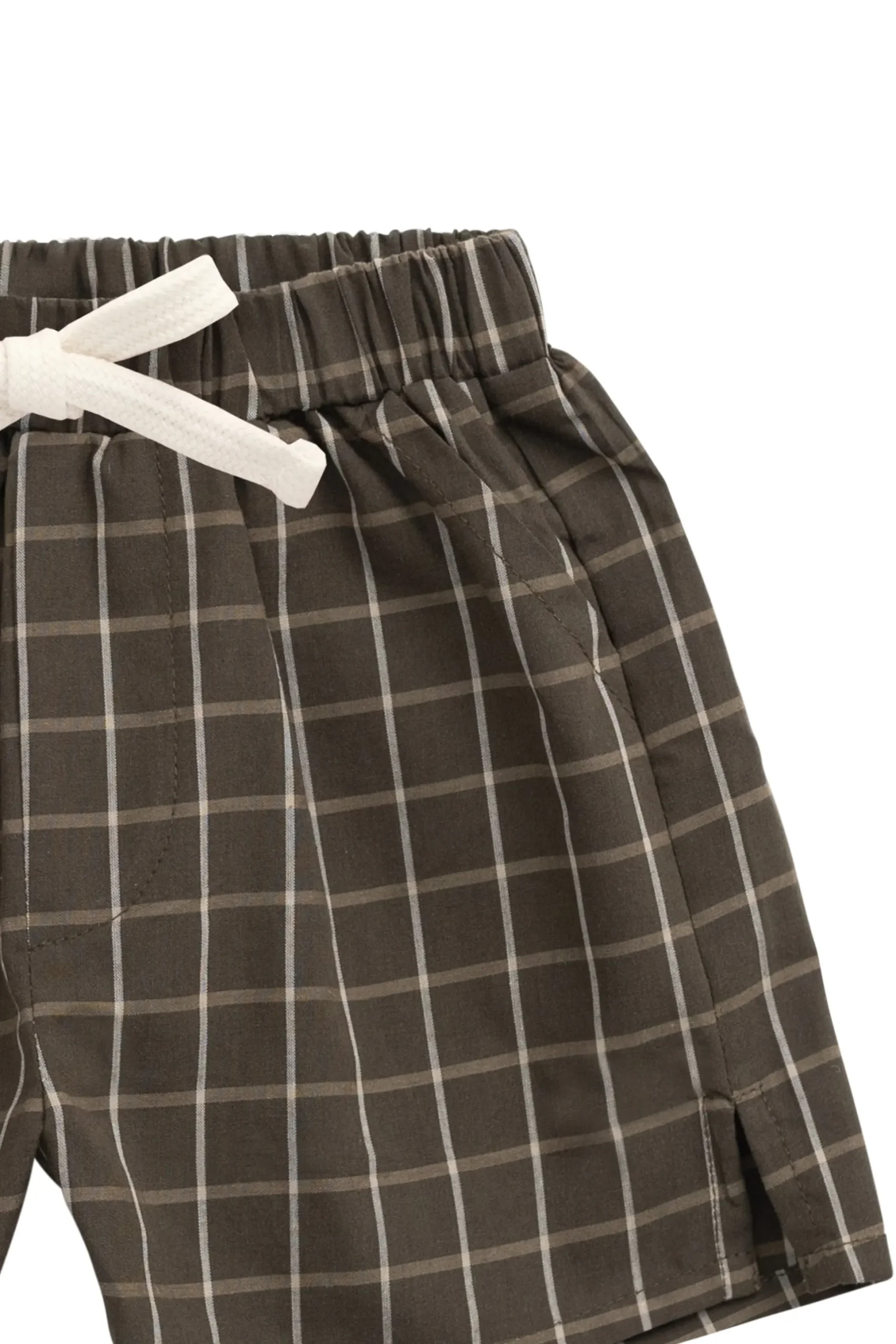 Organic Cotton Silas Short - Variegated Grid Tarmac