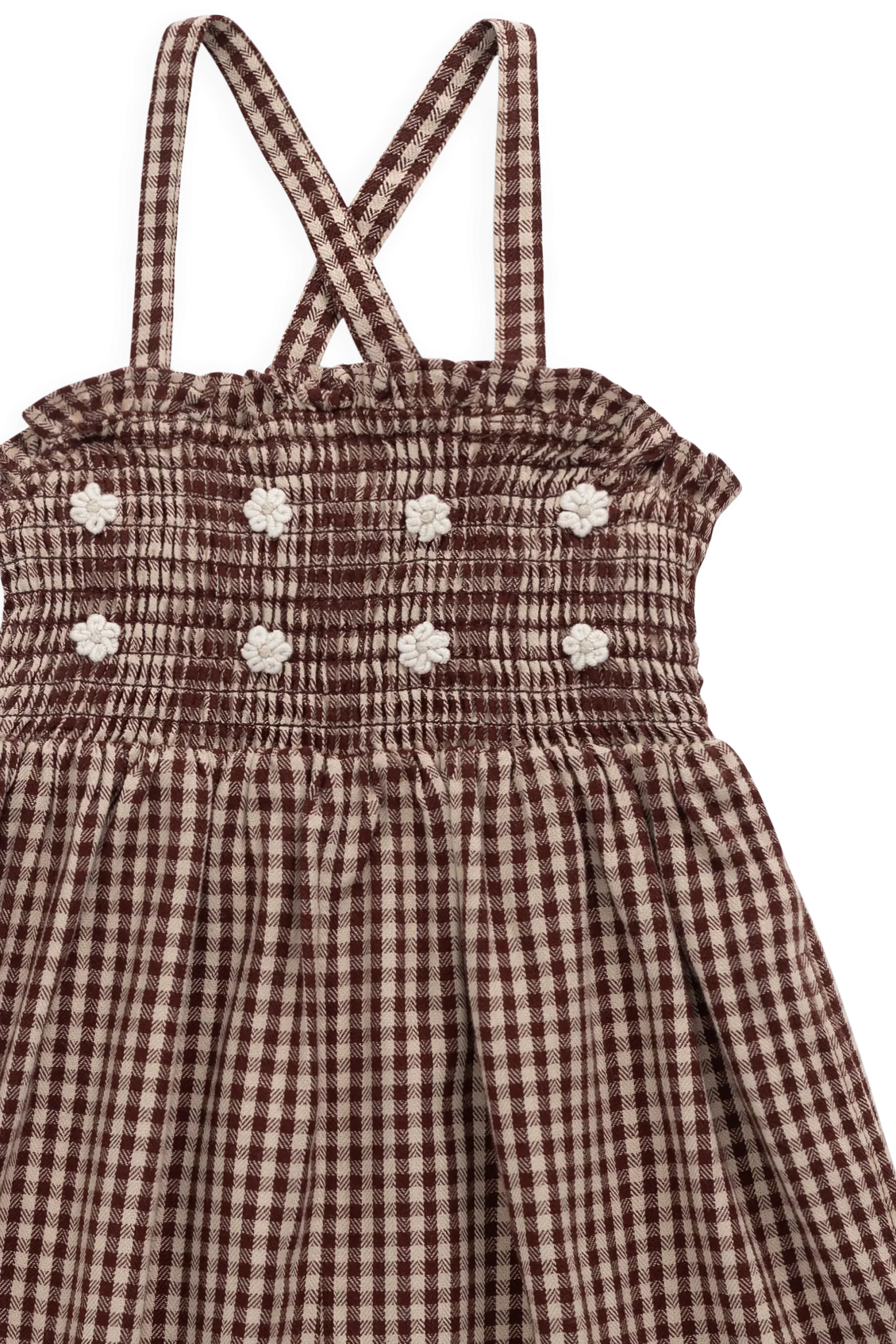 Organic Cotton Solenne Jumpsuit - Cinnamon Gingham