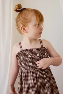 Organic Cotton Solenne Jumpsuit - Cinnamon Gingham