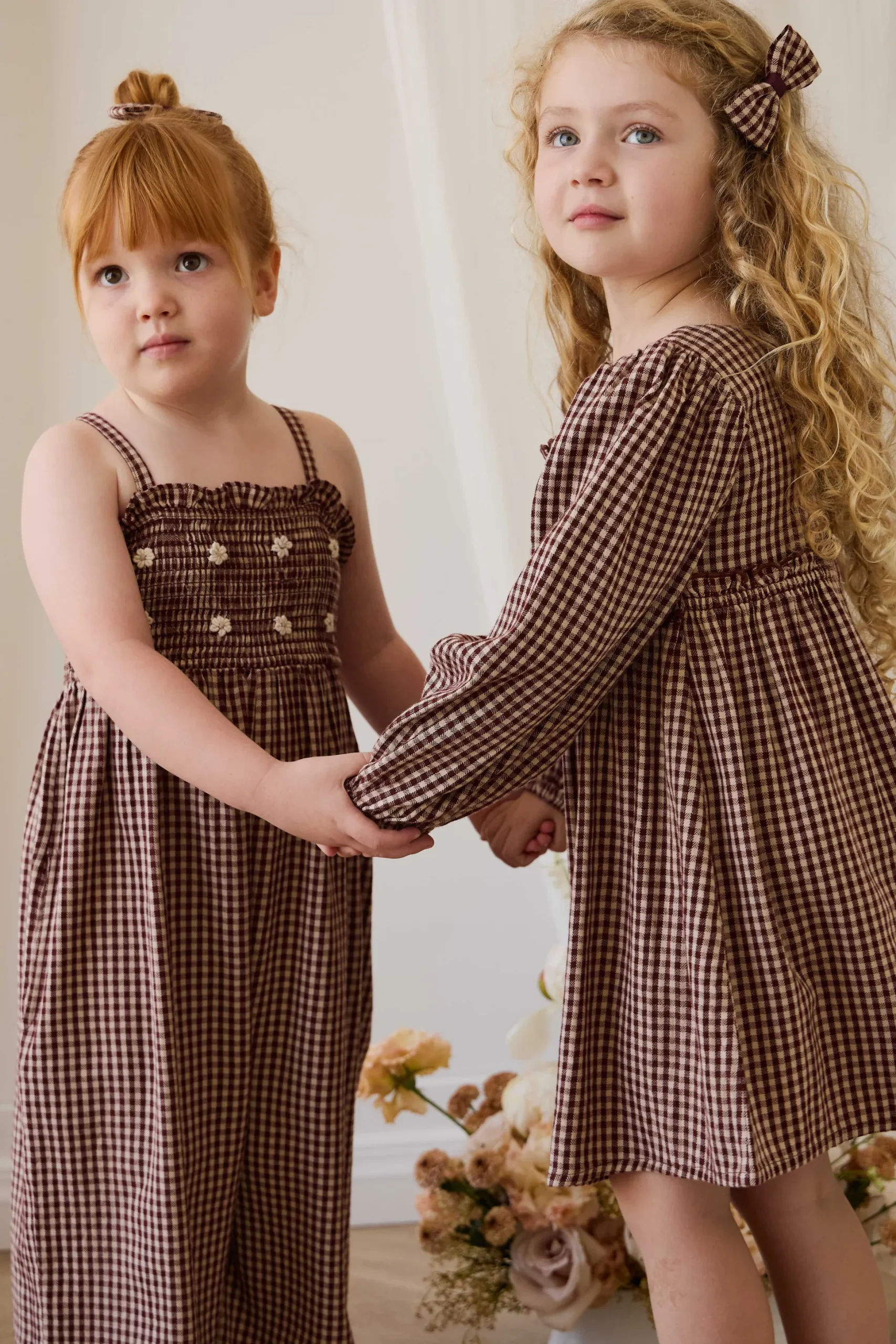 Organic Cotton Solenne Jumpsuit - Cinnamon Gingham