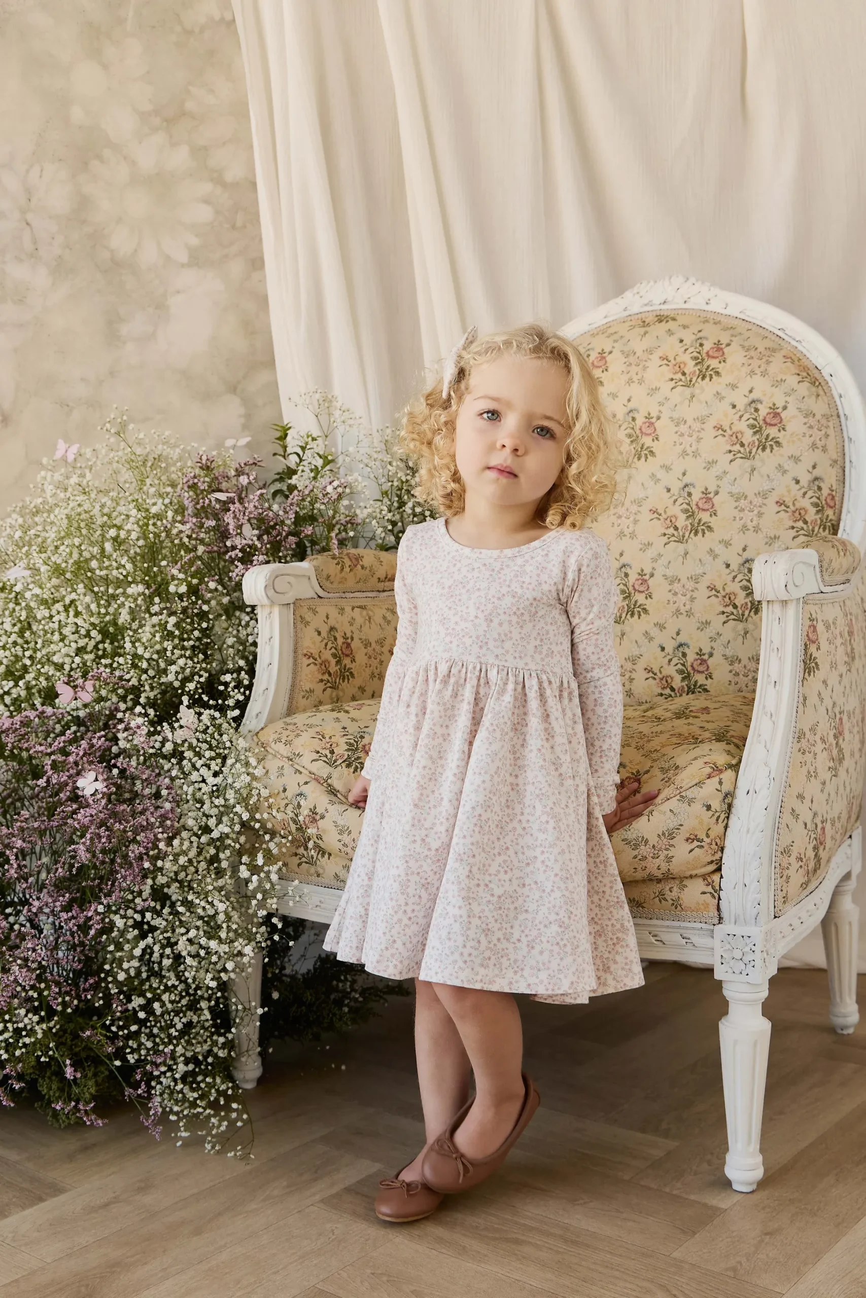 Organic Cotton Tallulah Dress - Posy Milk