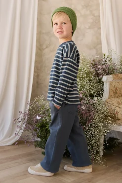 Organic Cotton Waffle Leith Long Sleeve Top - Dreamer Stripe Captain