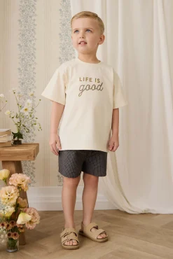 Organic Cotton Wilder Short - Basalt Grid