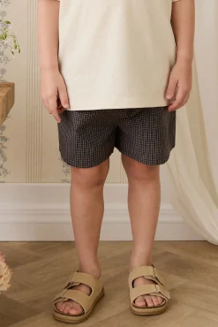 Organic Cotton Wilder Short - Basalt Grid
