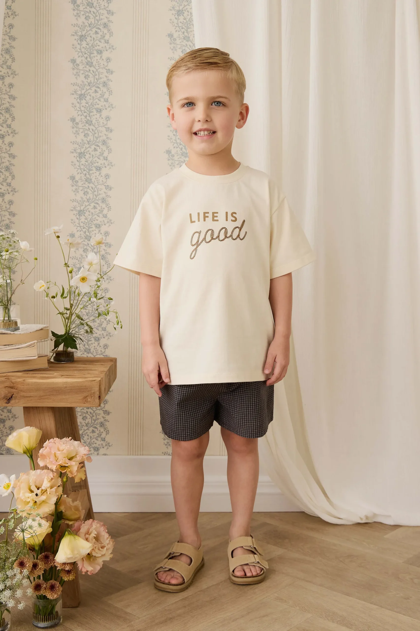 Organic Cotton Wilder Short - Basalt Grid