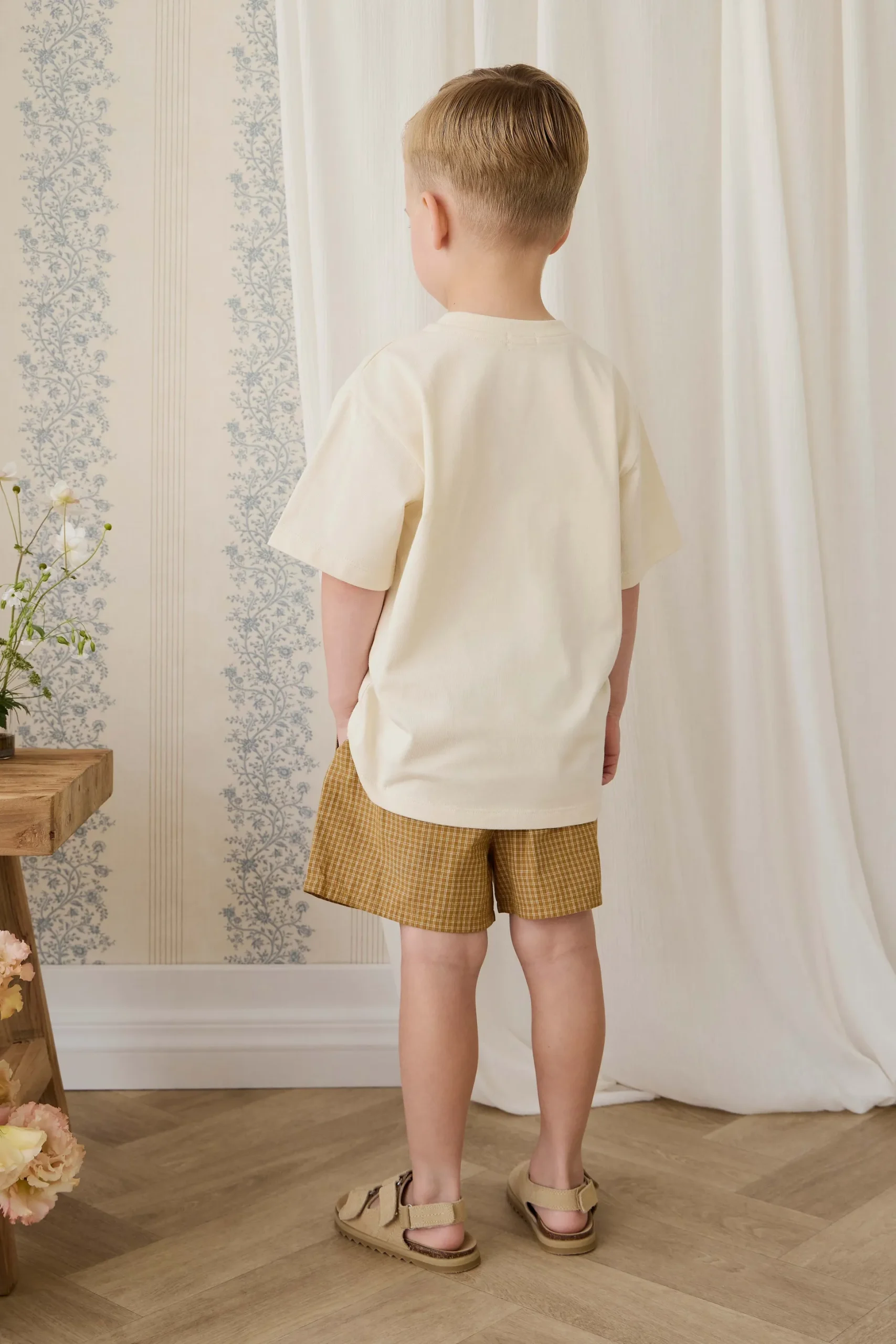 Organic Cotton Wilder Short - Windowpane Check Buckwheat