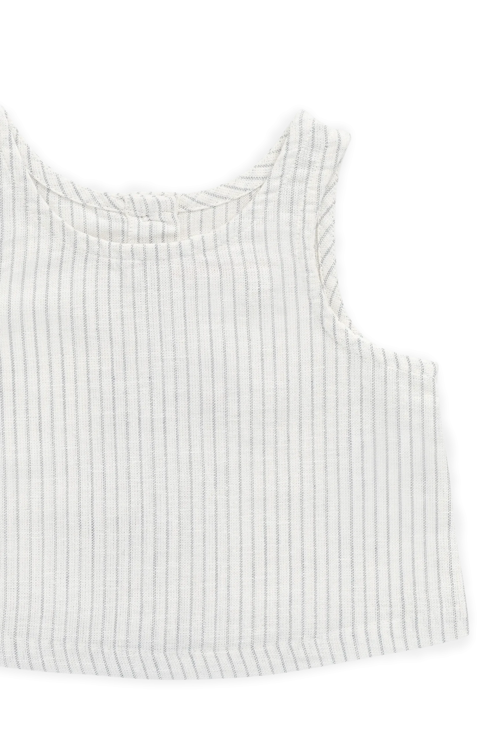 Organic Cotton Winslow Top-Mini Pinstripe Parchment / Dawn