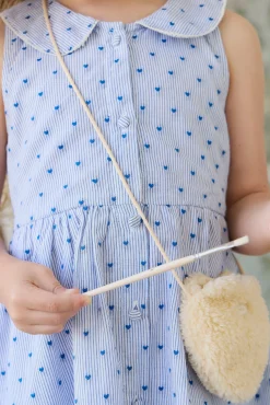 Organic Cotton Wisteria Dress - Mon Amour Stripe Indigo