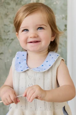 Organic Cotton Wisteria Playsuit - Mon Amour Stripe Indigo