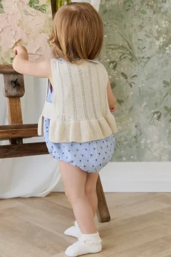 Organic Cotton Wisteria Playsuit - Mon Amour Stripe Indigo
