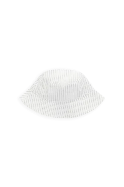 Organic Cotton Woven Bucket Hat-Mini Pinstripe Parchment / Dawn