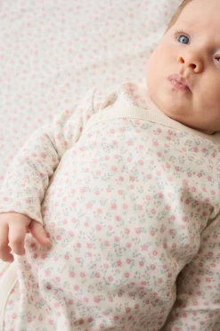 Organic Cotton Wrap Onepiece - Posy Garden Pink